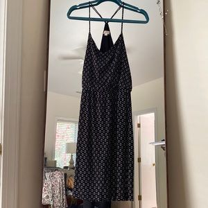 Black and white spaghetti strapped dress.